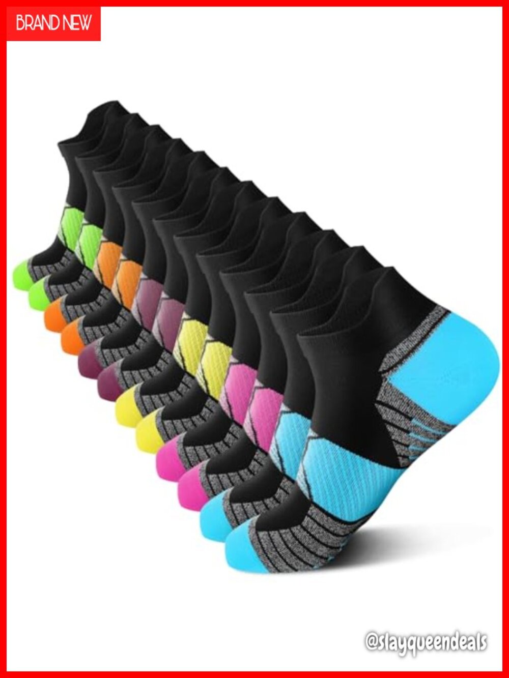6 Pairs Compression Ankle Running Socks Arch Support Women Athletic